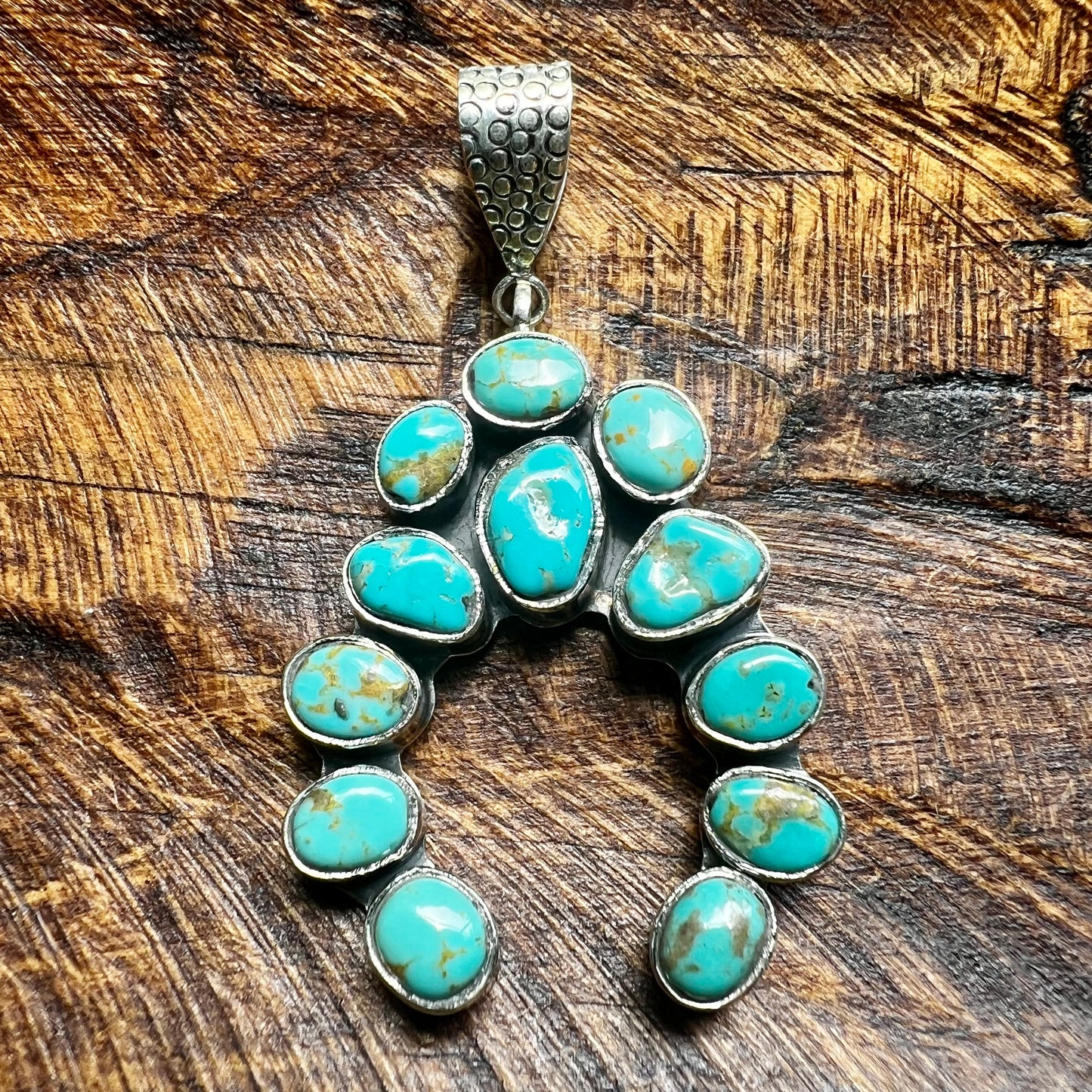 Sterling Silver Kingman Turquoise Naja Pendant