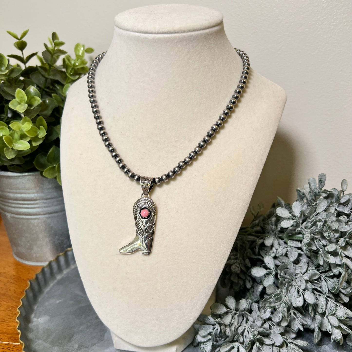 Queen Conch Cowboy Boot Pendant | Handcrafted Sterling Silver
