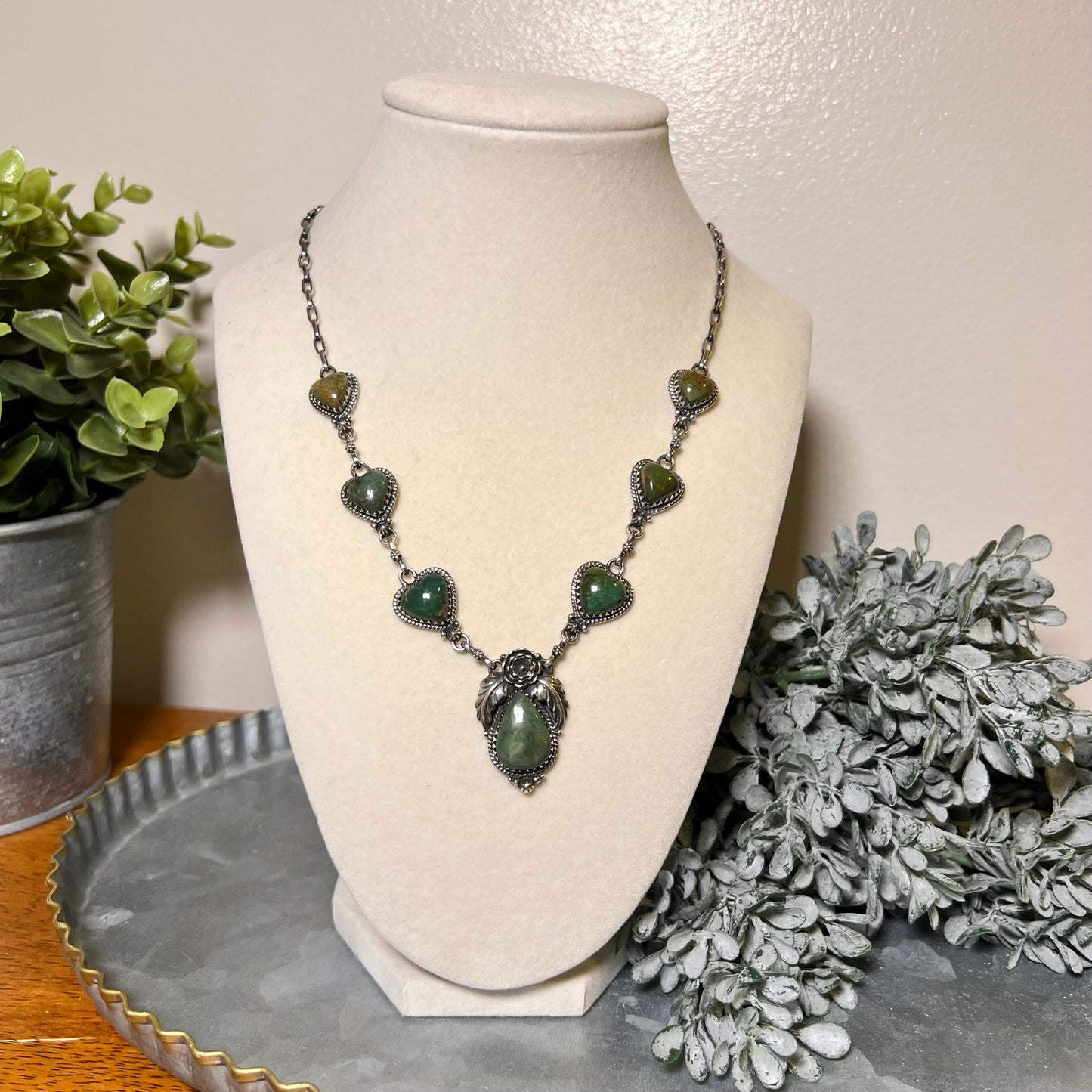 Statement Turquoise Necklace in Solid Sterling Silver