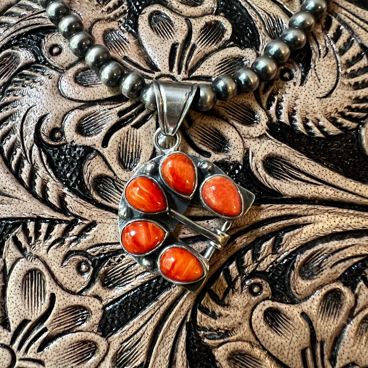 Spiny Oyster Belt Buckle Pendant in Sterling Silver