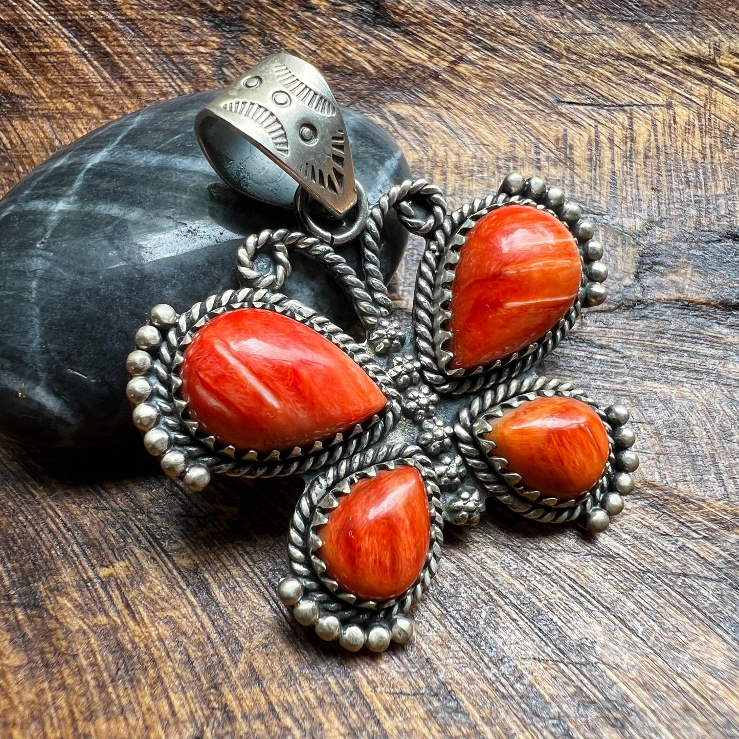 Sterling Silver Spiny Oyster Butterfly Pendant