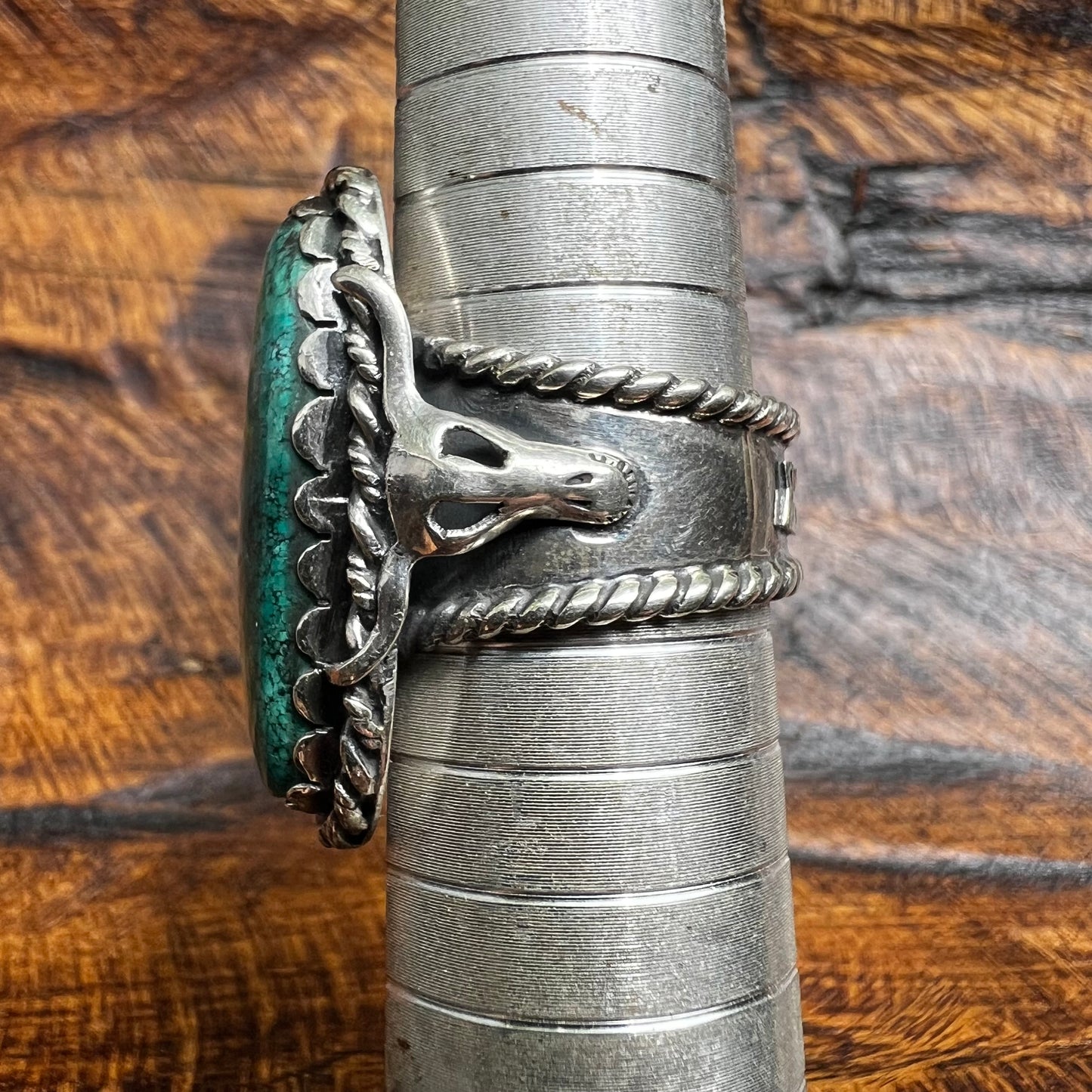 Kingman Turquoise Statement Ring – Wide Band Sterling Silver