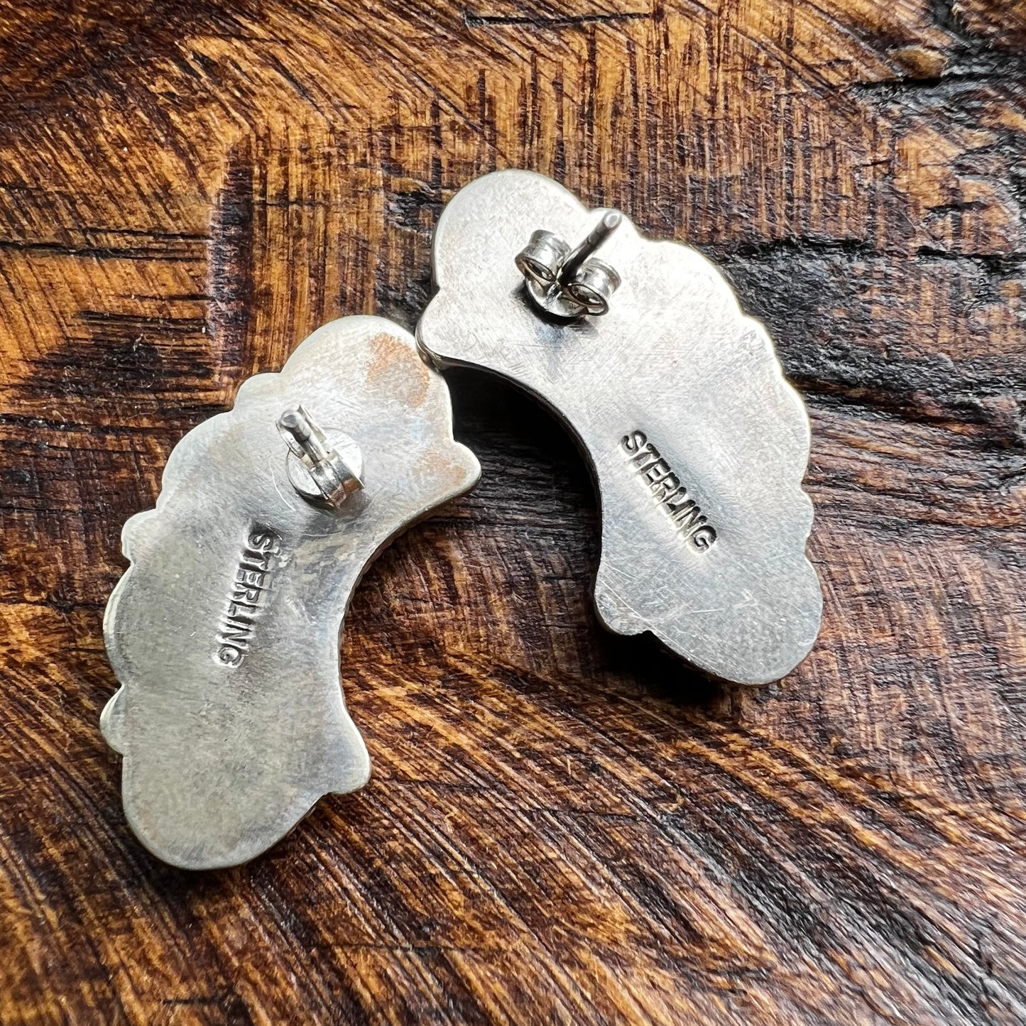Sterling Silver Spiny Oyster Crawler Earrings | Southwestern Studs