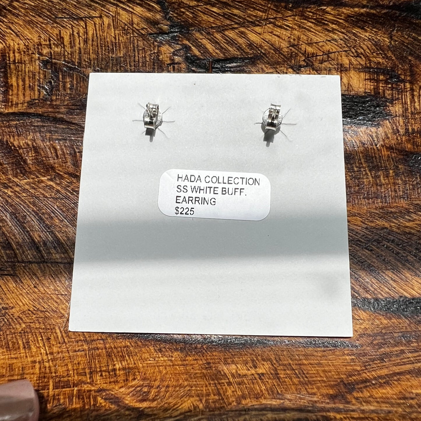 White Buffalo Naja Sterling Silver Stud Earrings