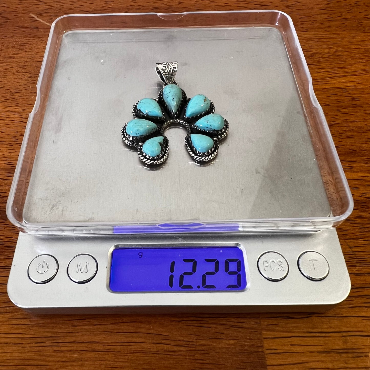 Kingman Turquoise Naja Pendant in Sterling Silver – Handcrafted Southwestern