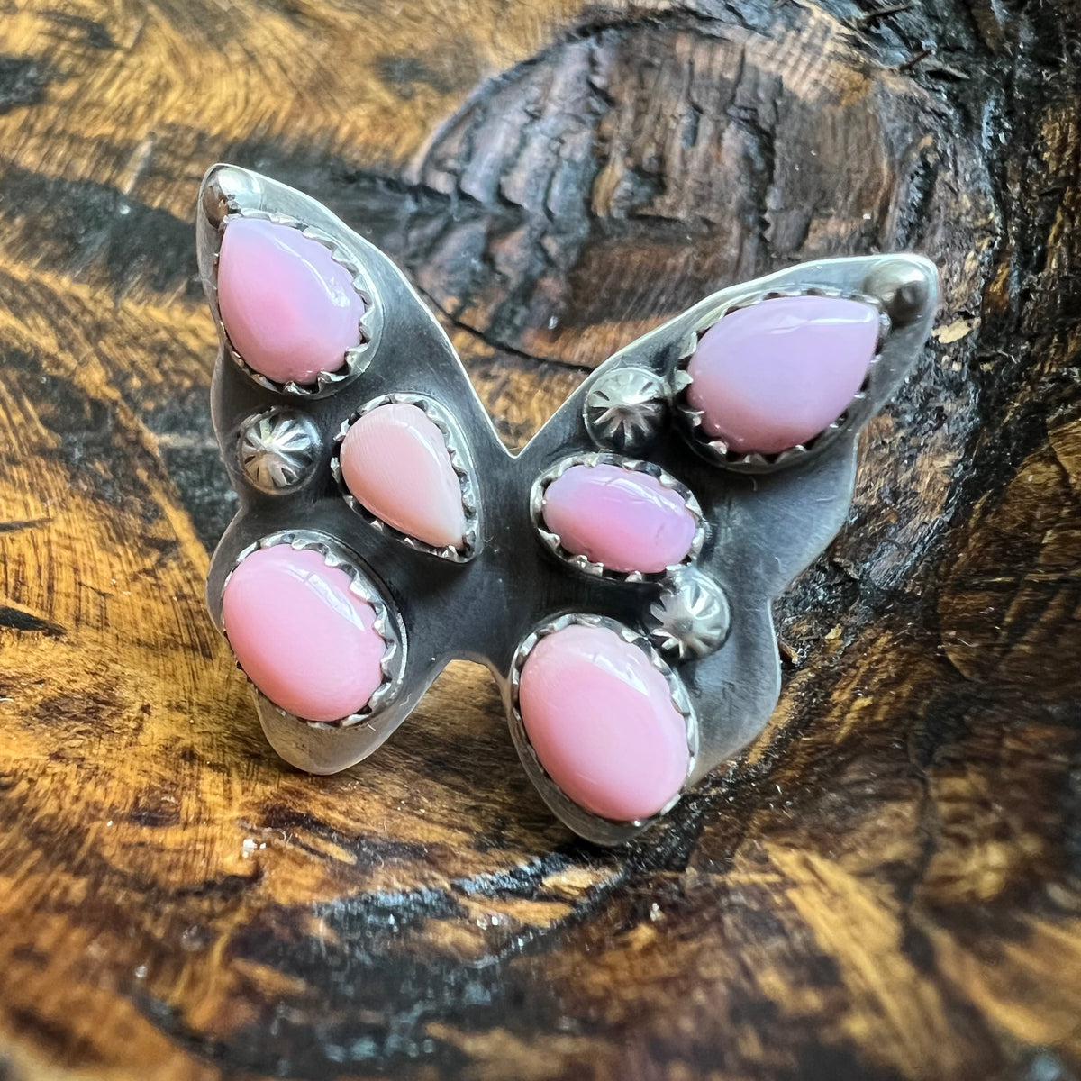 Sterling Silver Butterfly Cluster Ring – Sonoran Gold or Queen Conch