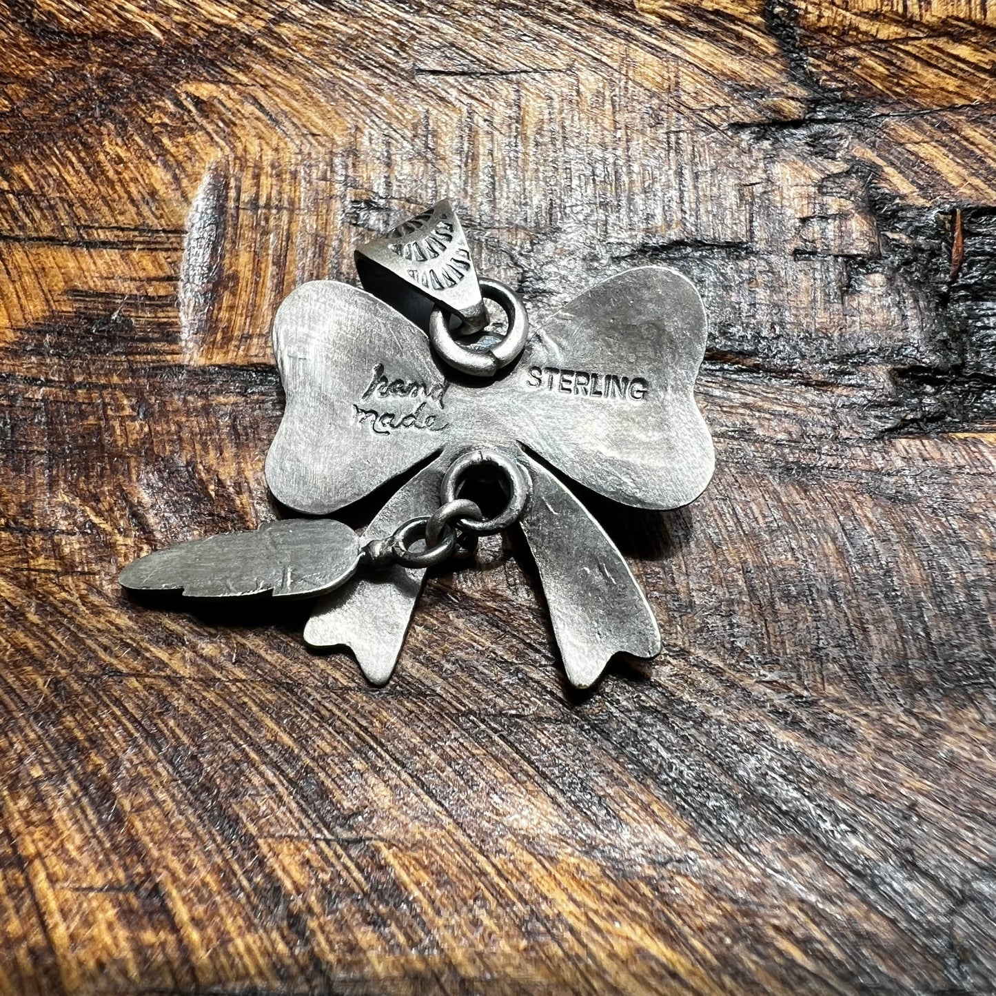 Sterling Silver Kingman Turquoise Bow Pendant