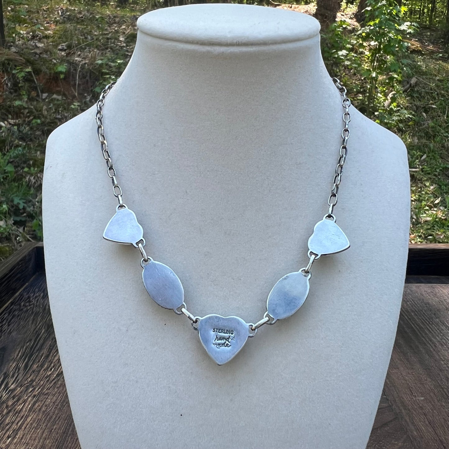 Kingman Turquoise Heart Choker Necklace – Sterling Silver Statement