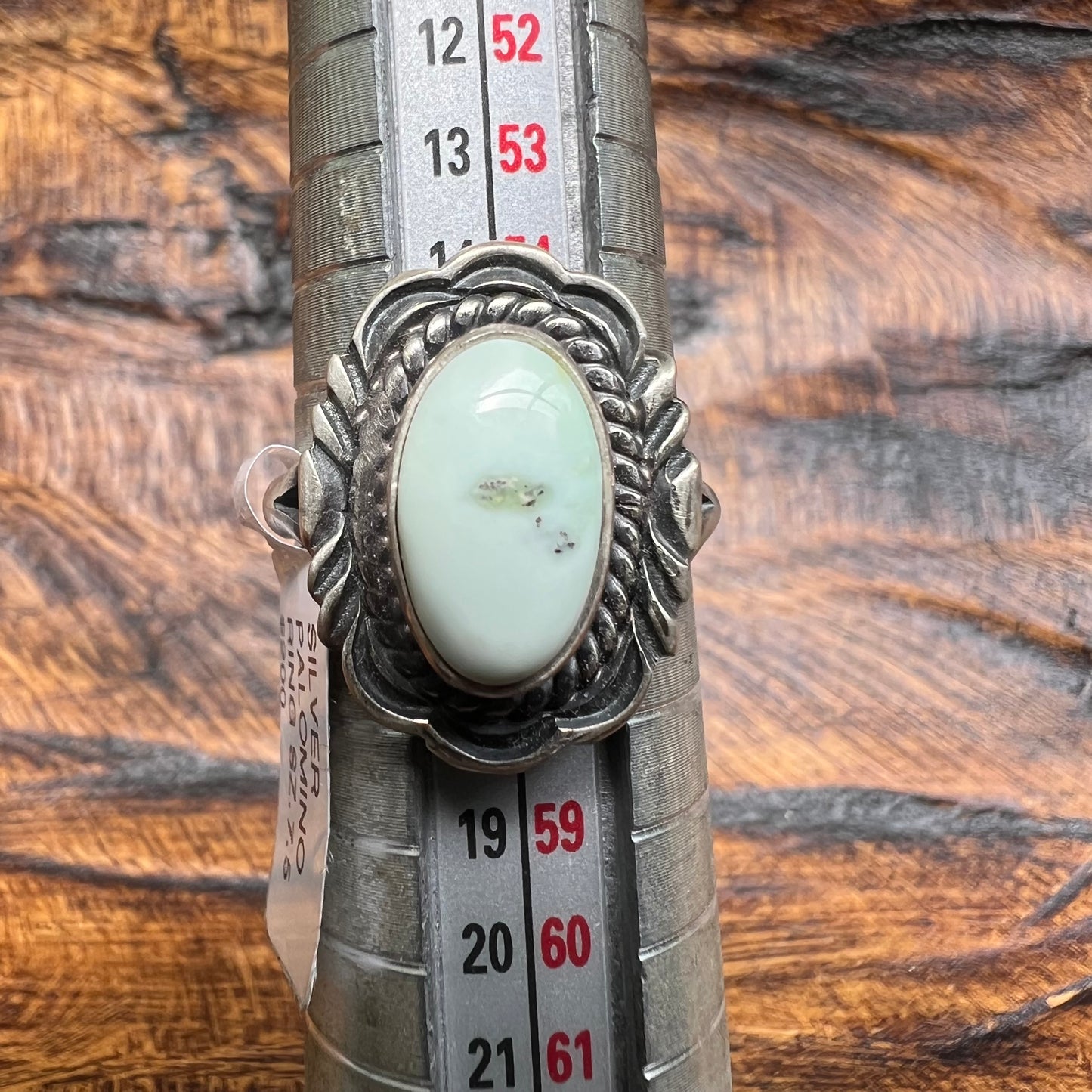 Virgil Chee Navajo Sterling Silver Palomino Turquoise Ring Size 7.5