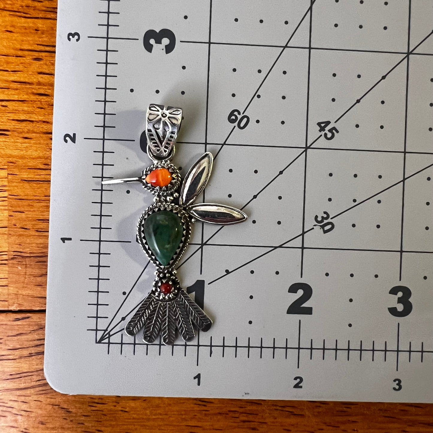 Sterling Silver Multi Stone Hummingbird Pendant
