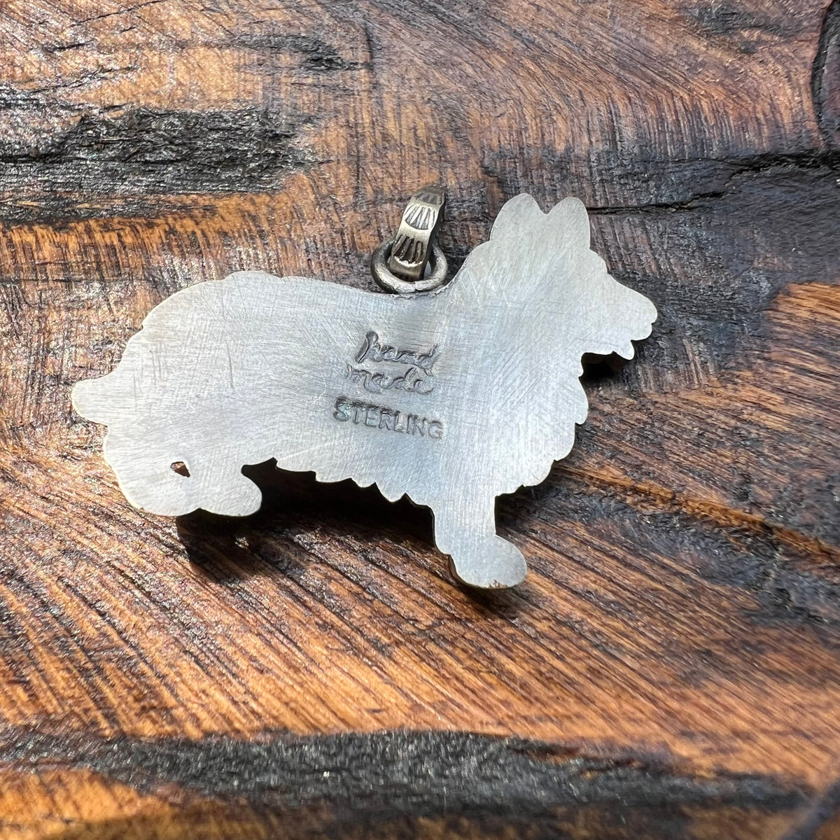 Sterling Silver Queen Conch Welsh Corgi Pendant
