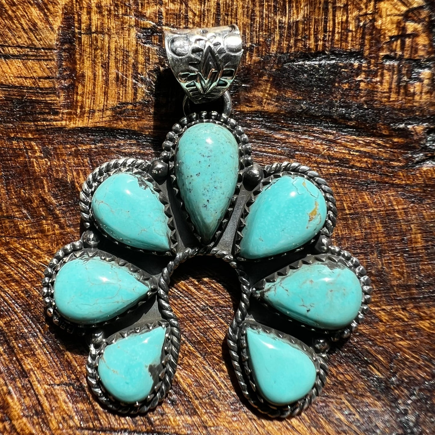 Kingman Turquoise Naja Pendant in Sterling Silver – Handcrafted Southwestern