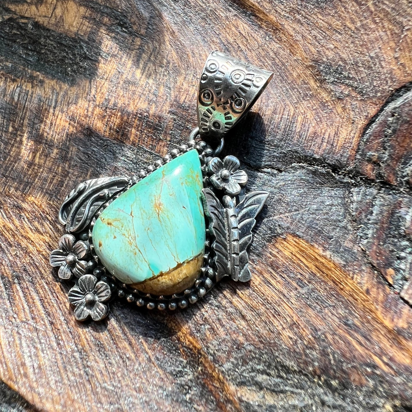 ✨ Sterling Silver Kingman Turquoise Pendant