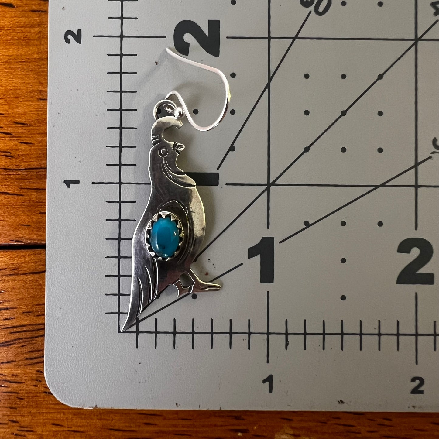 Kingman Turquoise Quail Earrings | Sterling Silver Southwestern Dangles