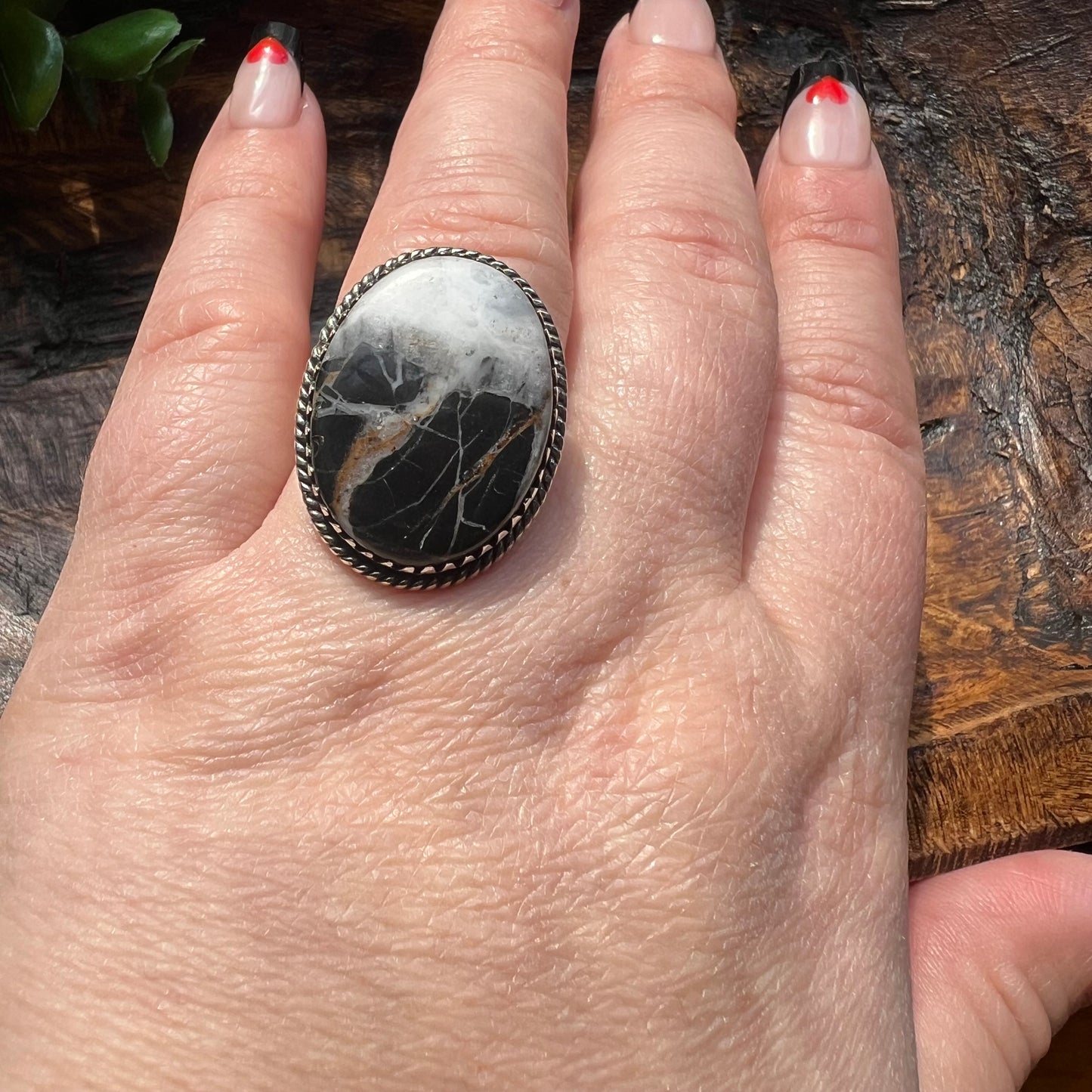 White Buffalo Statement Ring | Sterling Silver | Size 9.5
