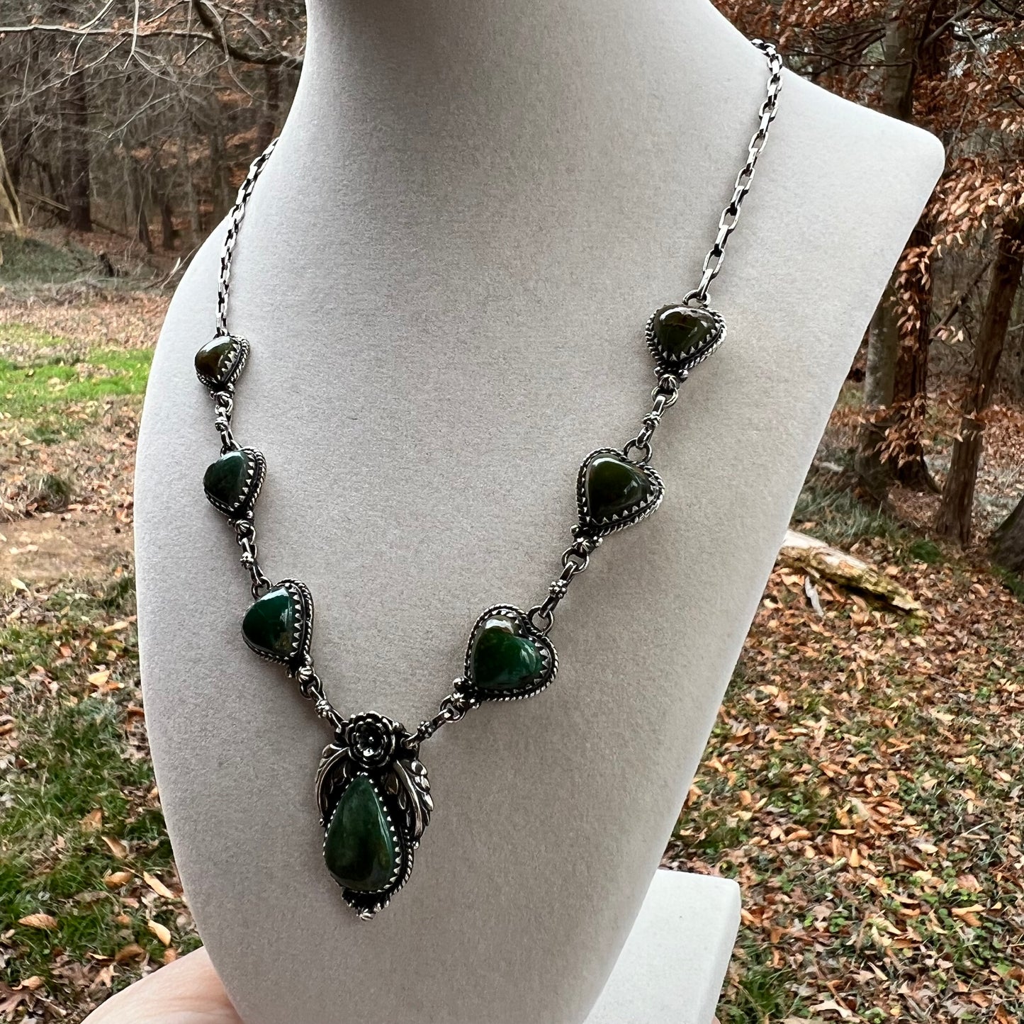 Statement Turquoise Necklace in Solid Sterling Silver