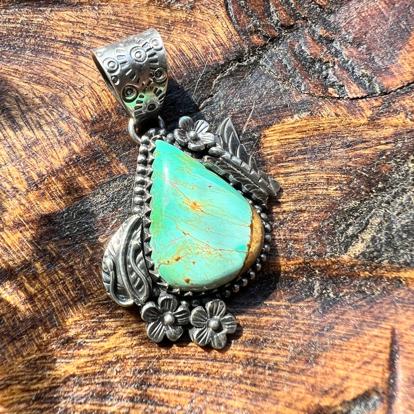 ✨ Sterling Silver Kingman Turquoise Pendant