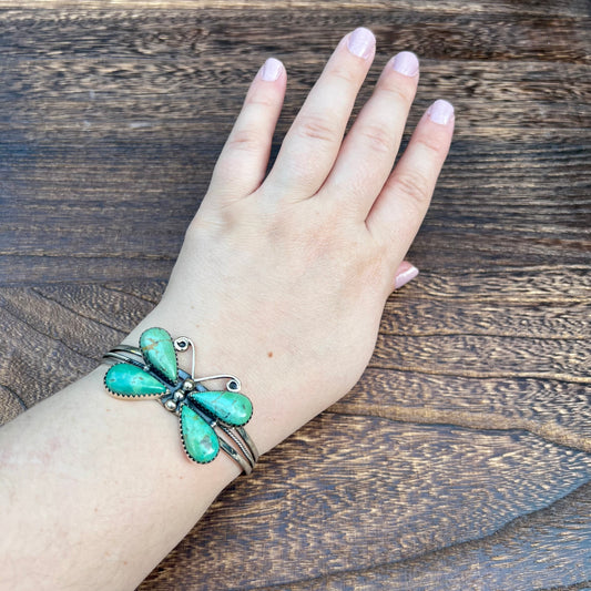 Kingman Turquoise Butterfly Cuff – Handcrafted Sterling Statement