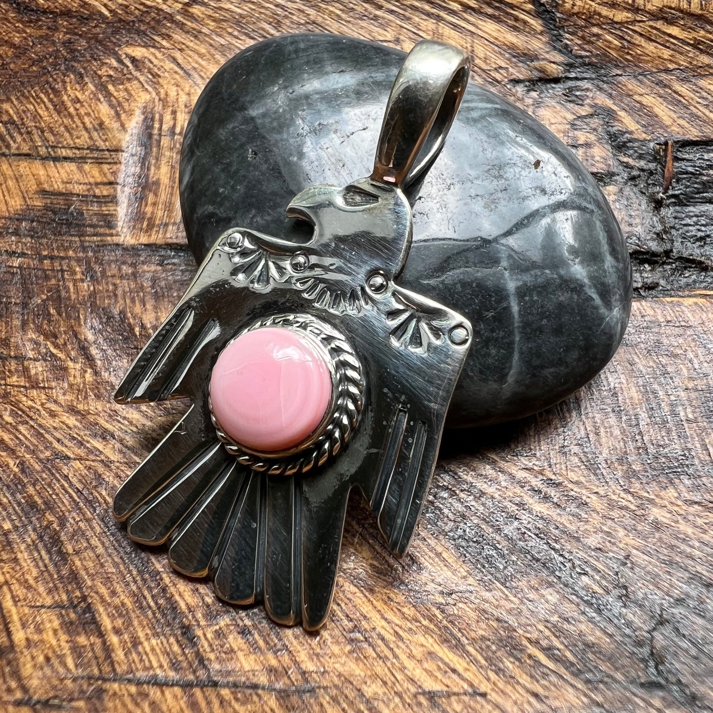 Sterling Silver Queen Conch Thunderbird Pendant
