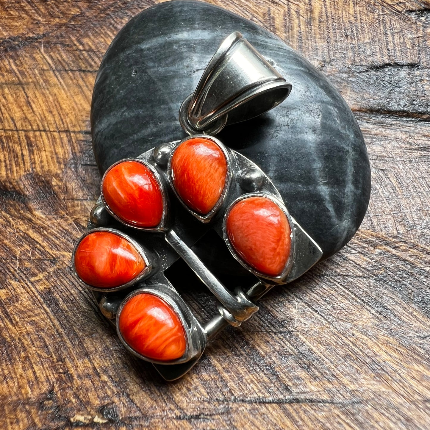 Spiny Oyster Belt Buckle Pendant in Sterling Silver