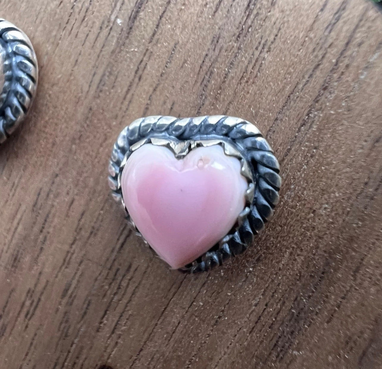 Queen Conch Heart Sterling Silver Stud Earrings