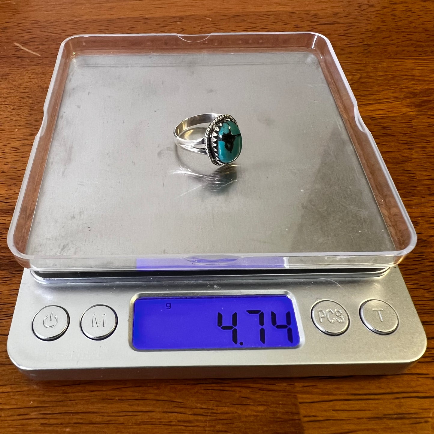 Sterling Silver Kingman Turquoise Ring Size 8