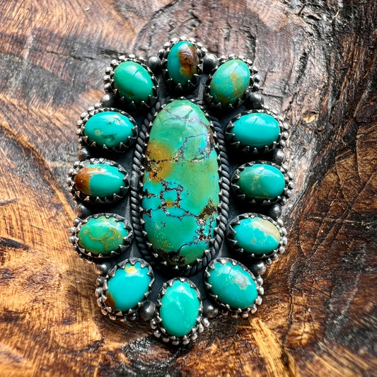 Kingman Turquoise Collector Cluster Ring Size 8.75