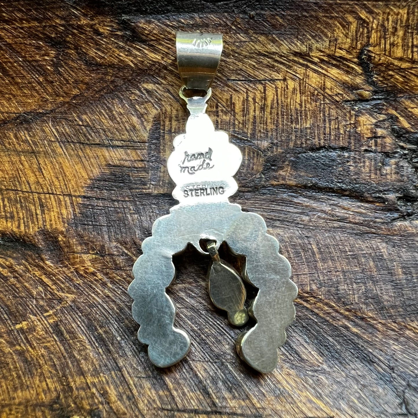 Kingman Turquoise Cluster Naja Pendant – Sterling Silver Southwestern