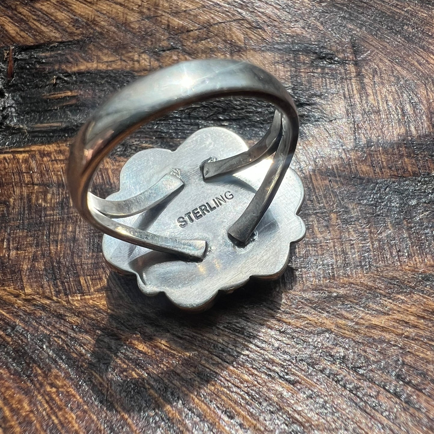Spiny Oyster Floral Cluster Ring in Sterling Silver