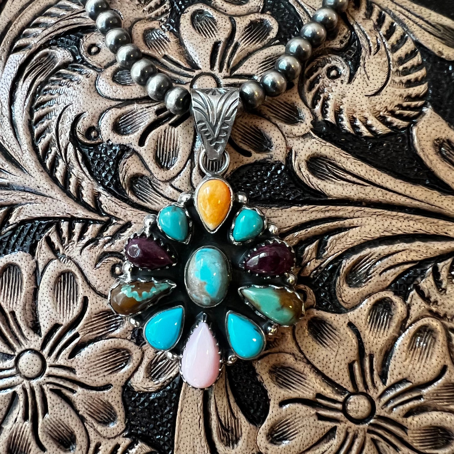 Sterling Silver | Multi Stone Statement Cluster Pendant