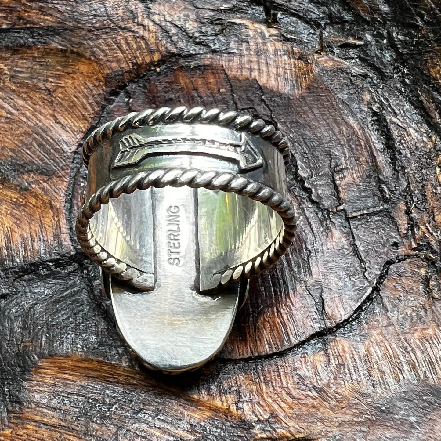Kingman Turquoise Statement Ring – Wide Band Sterling Silver