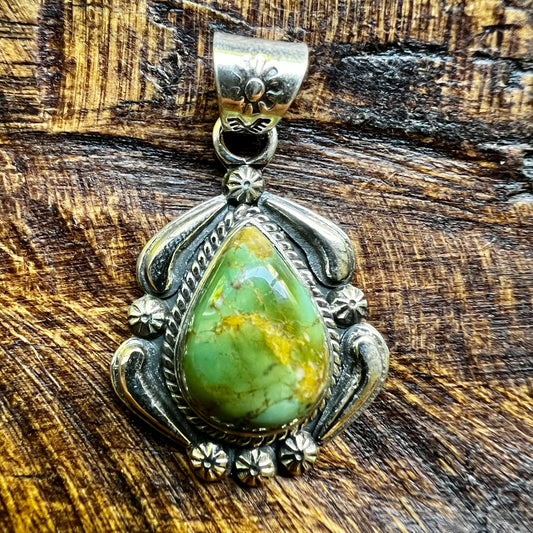 Kingman Turquoise Pendant – Sterling Silver Southwestern Statement