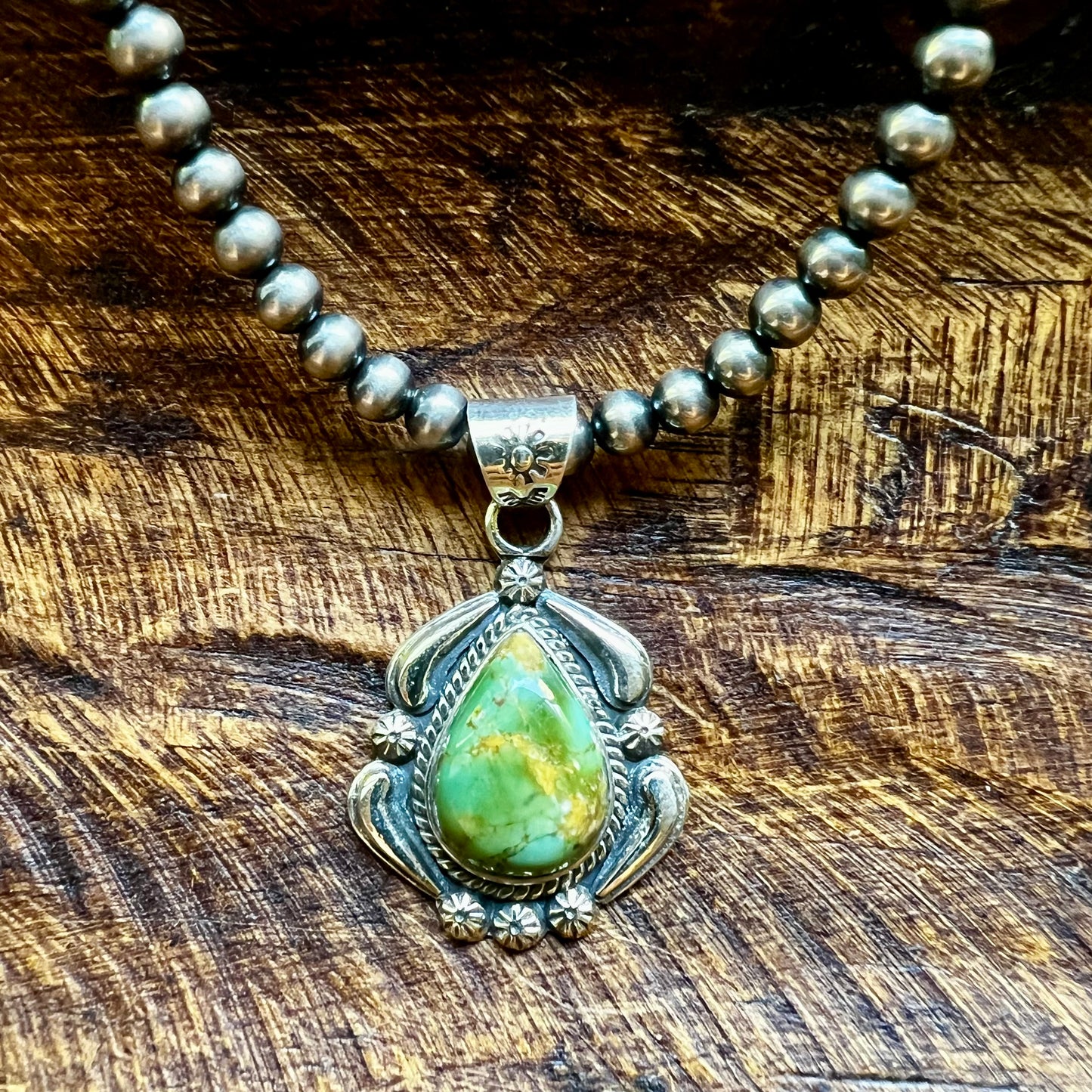 Kingman Turquoise Pendant – Sterling Silver Southwestern Statement