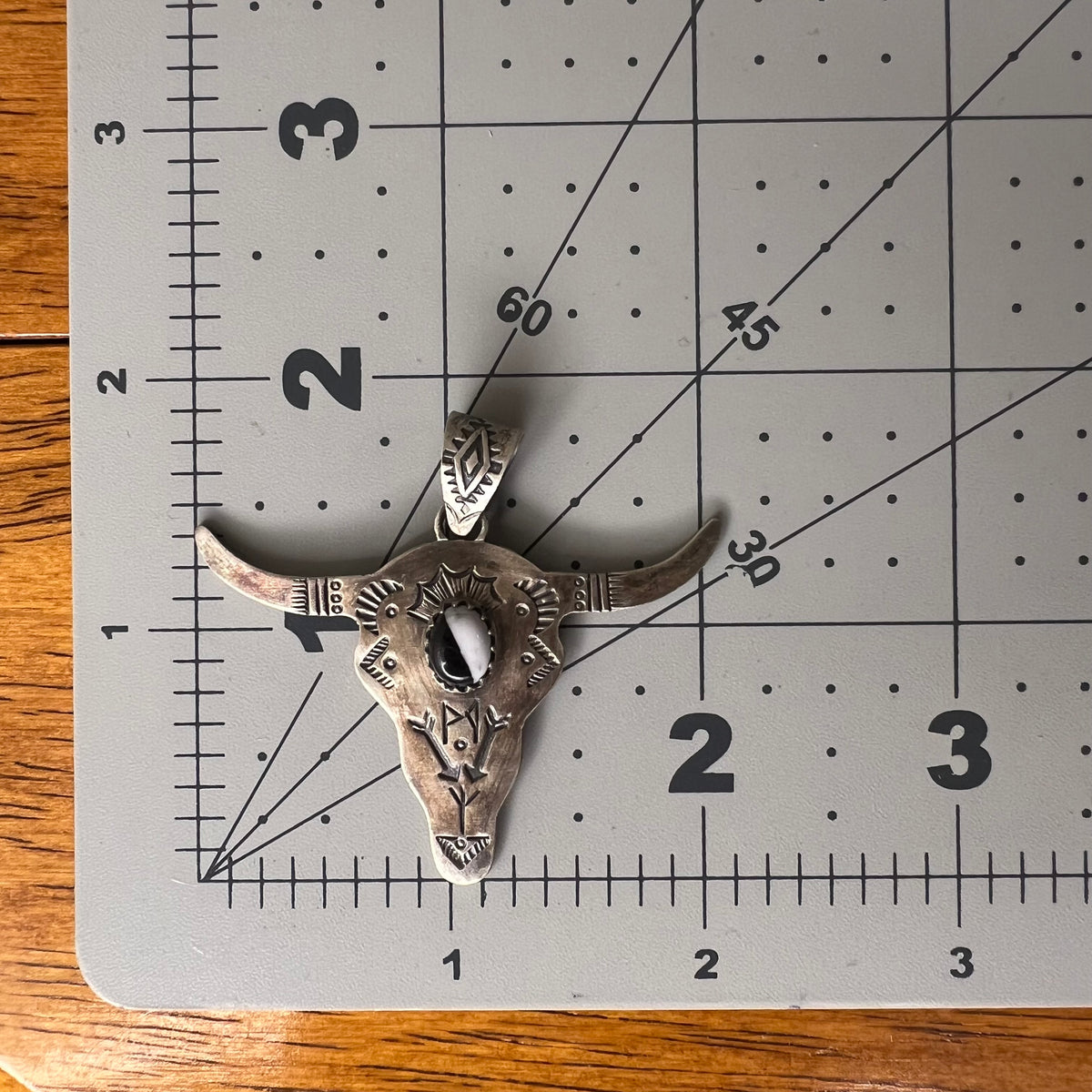 Sterling Silver Steer Head Pendant – Sonoran Gold or White Buffalo