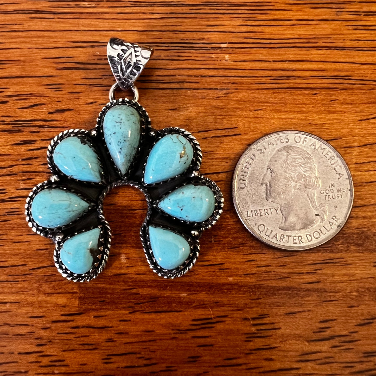 Kingman Turquoise Naja Pendant in Sterling Silver – Handcrafted Southwestern