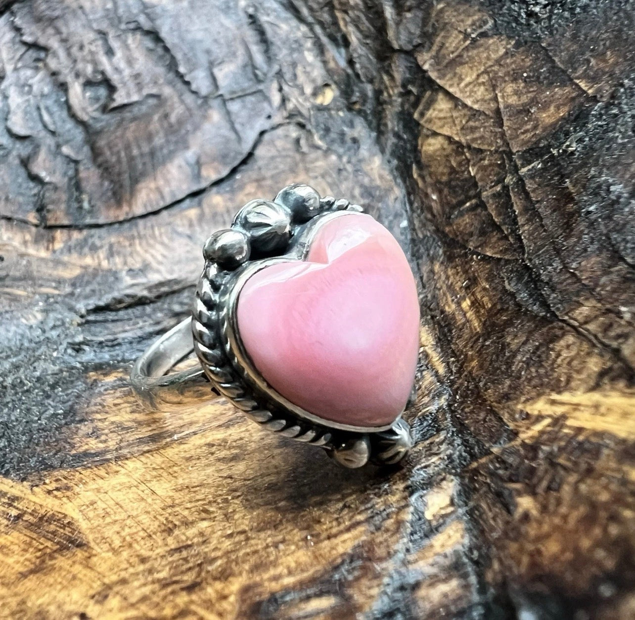 Queen Conch Heart Sterling Silver Ring — Size 7