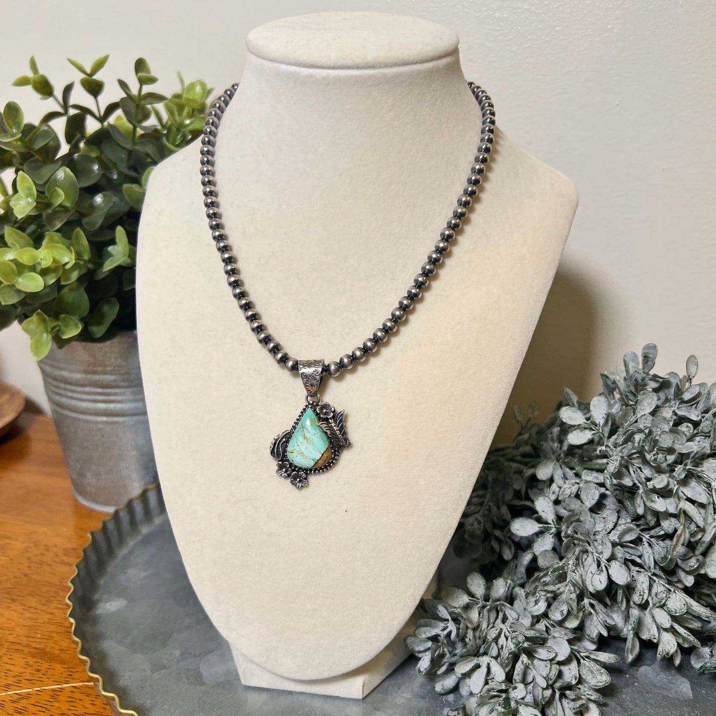 ✨ Sterling Silver Kingman Turquoise Pendant