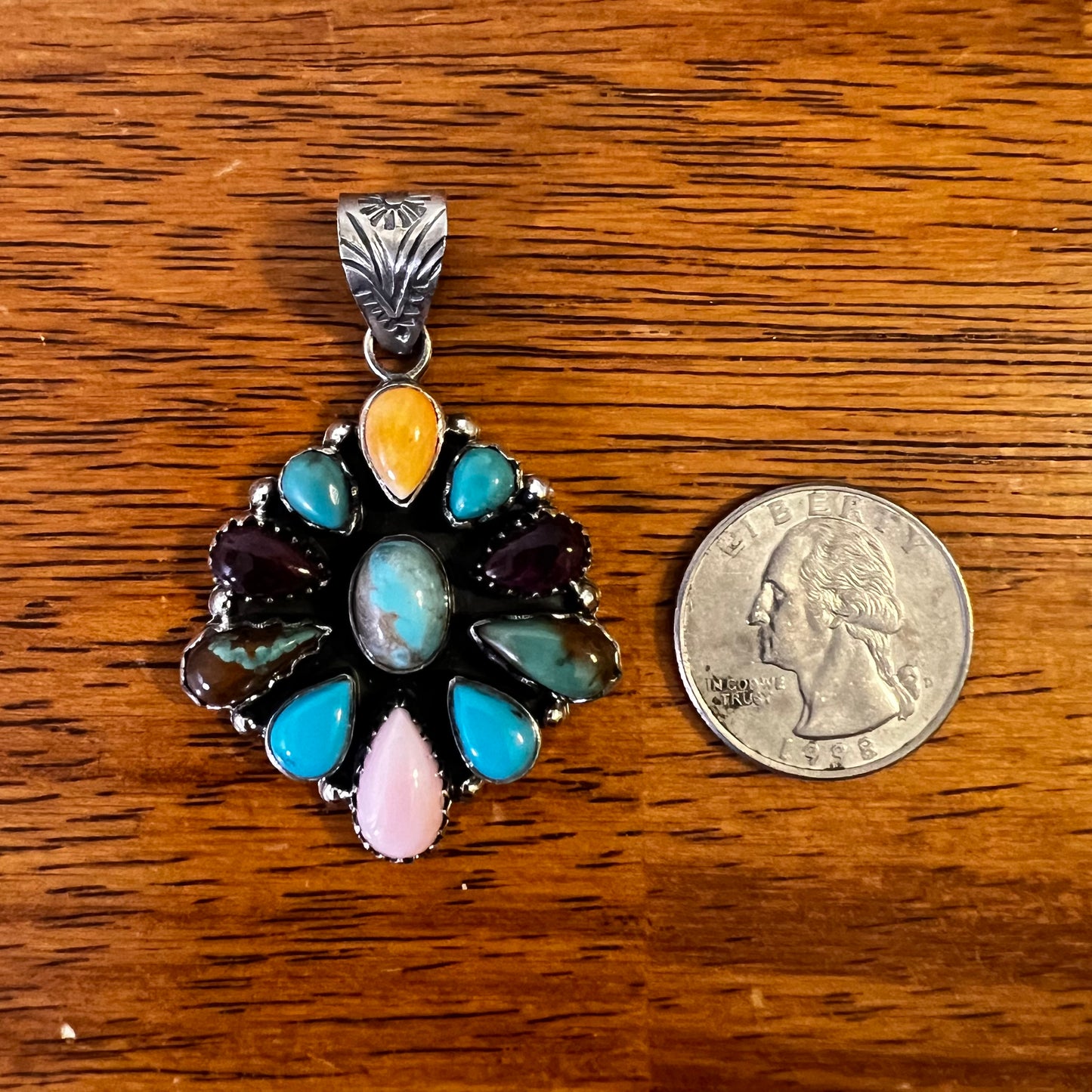 Sterling Silver | Multi Stone Statement Cluster Pendant