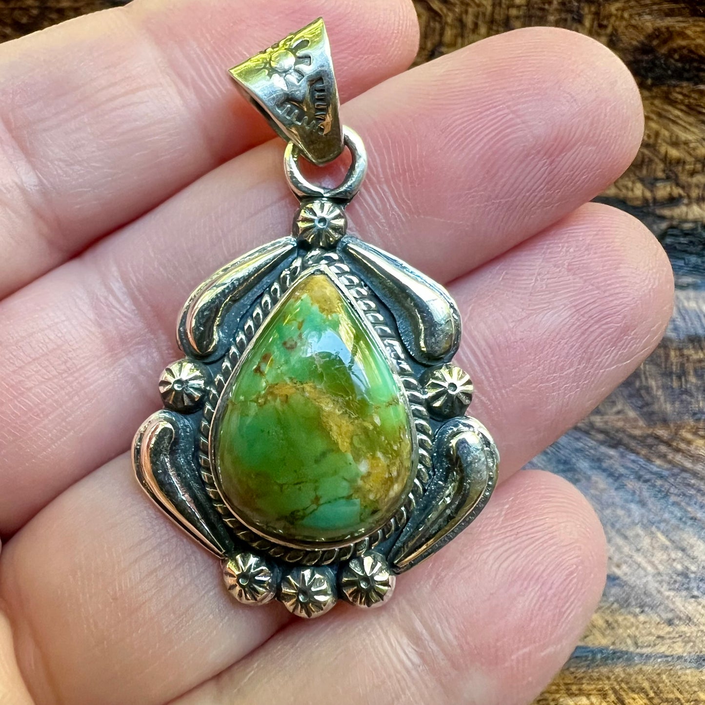 Kingman Turquoise Pendant – Sterling Silver Southwestern Statement