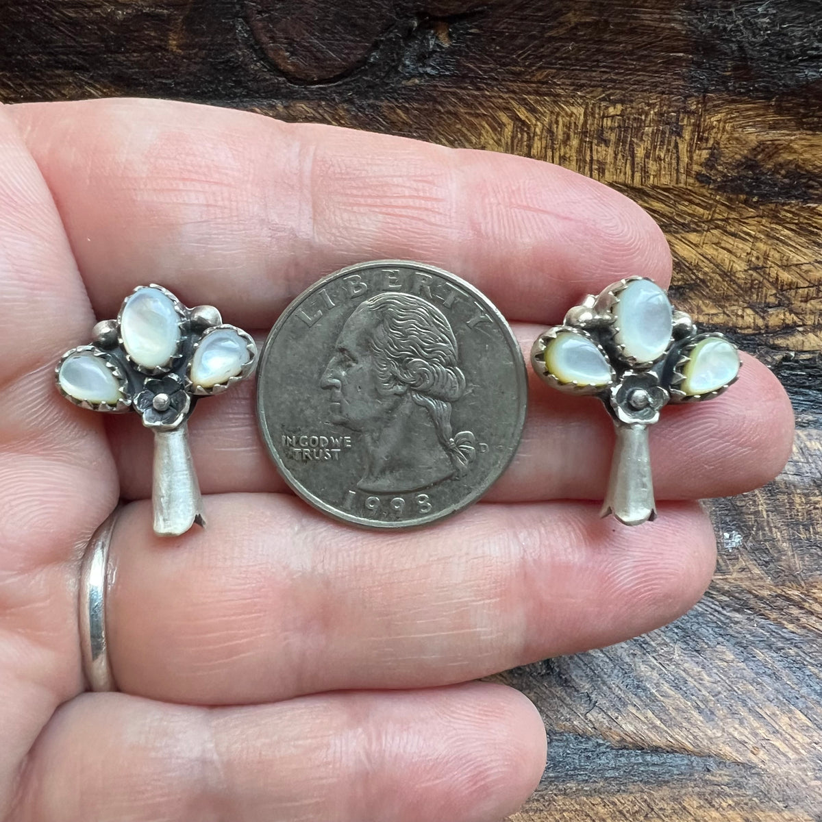 Sterling Silver Squash Blossom Earrings – Queen Conch & Sonoran Gold Or Mother Of Pearl