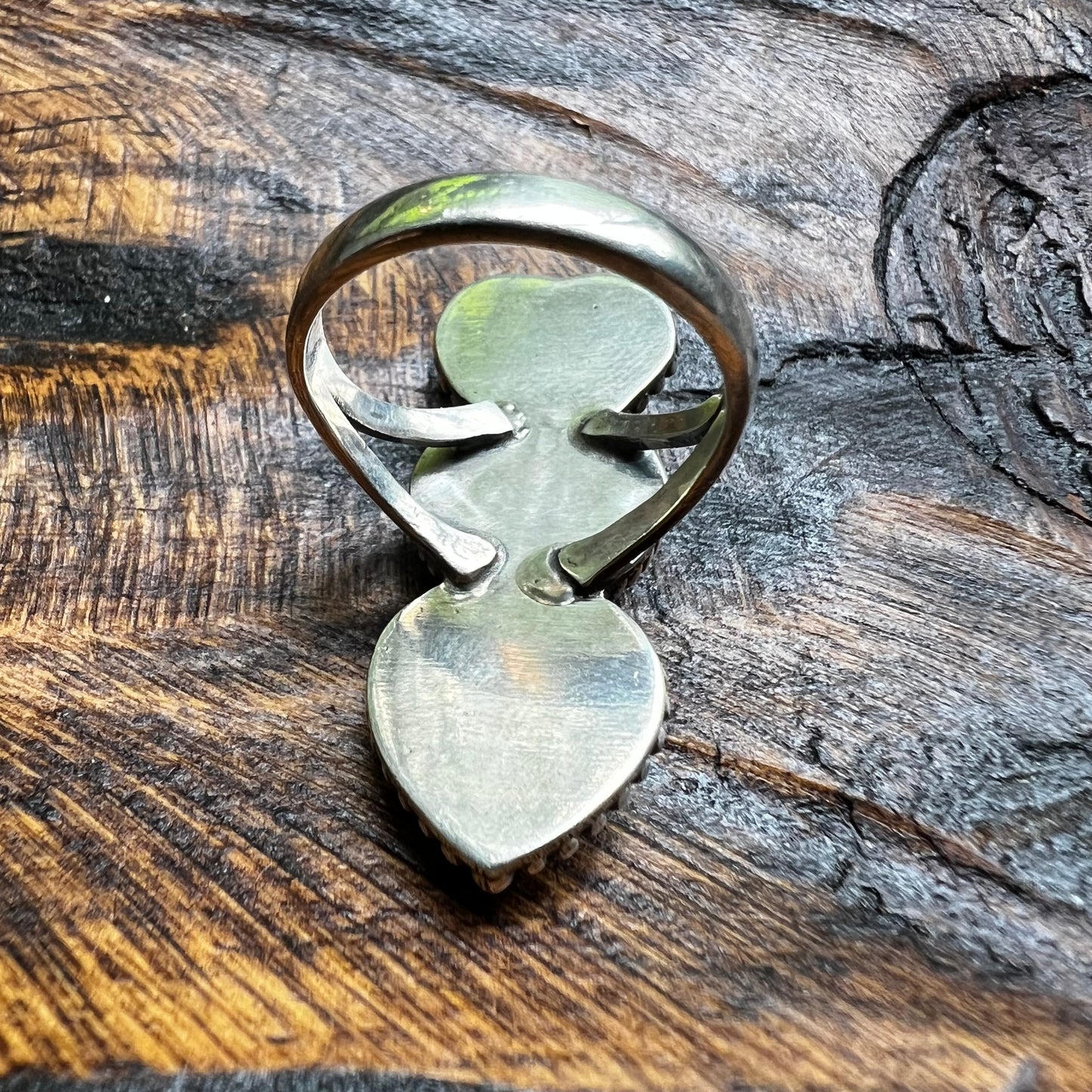 Triple Queen Conch Heart Sterling Silver Ring