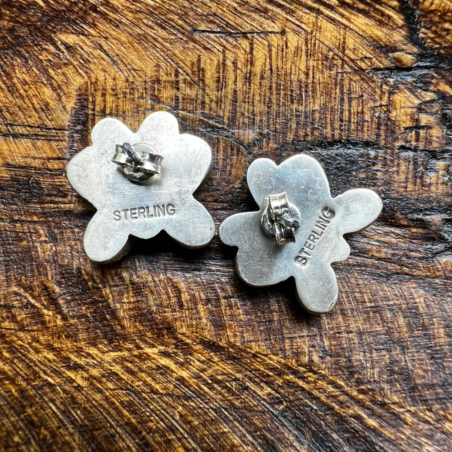 Sterling Silver Queen Conch & Kingman Turquoise Butterfly Stud Earrings