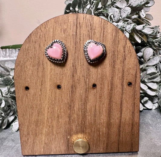 Queen Conch Heart Sterling Silver Stud Earrings