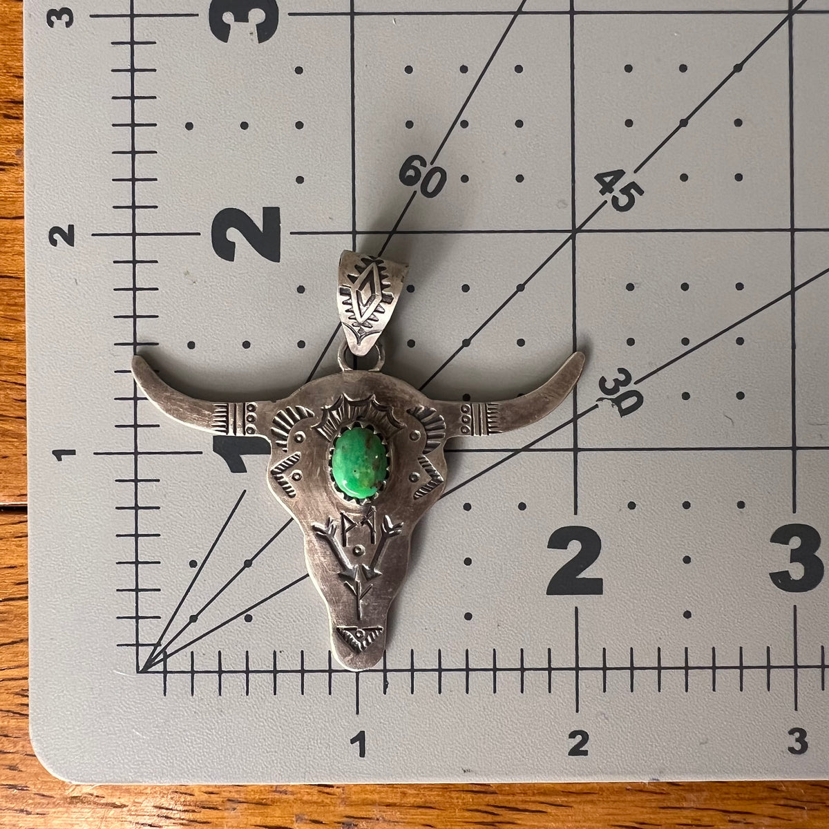 Sterling Silver Steer Head Pendant – Sonoran Gold or White Buffalo