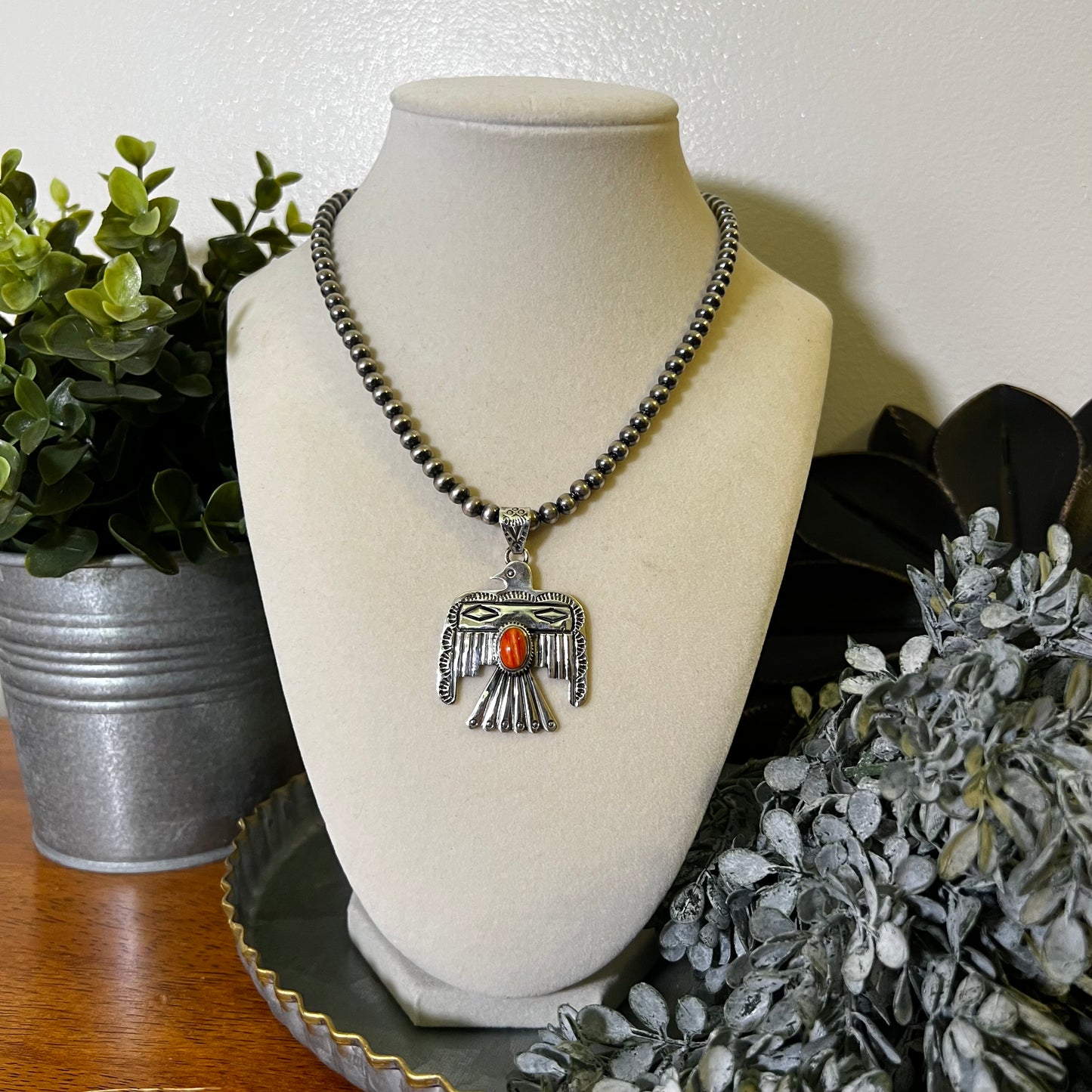 Spiny Oyster Thunderbird Sterling Silver Pendant