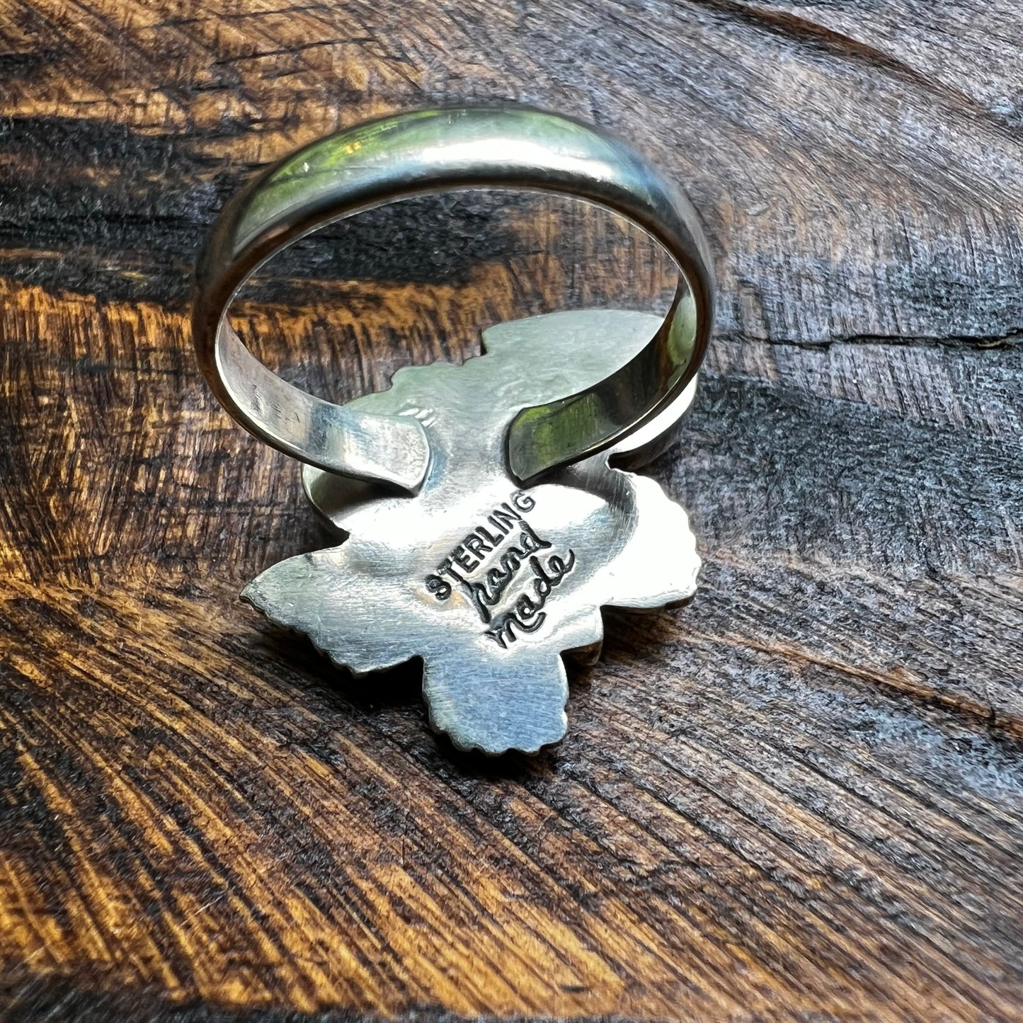 Kingman Turquoise Butterfly Ring | Handmade Sterling Silver Statement Ring Size 9