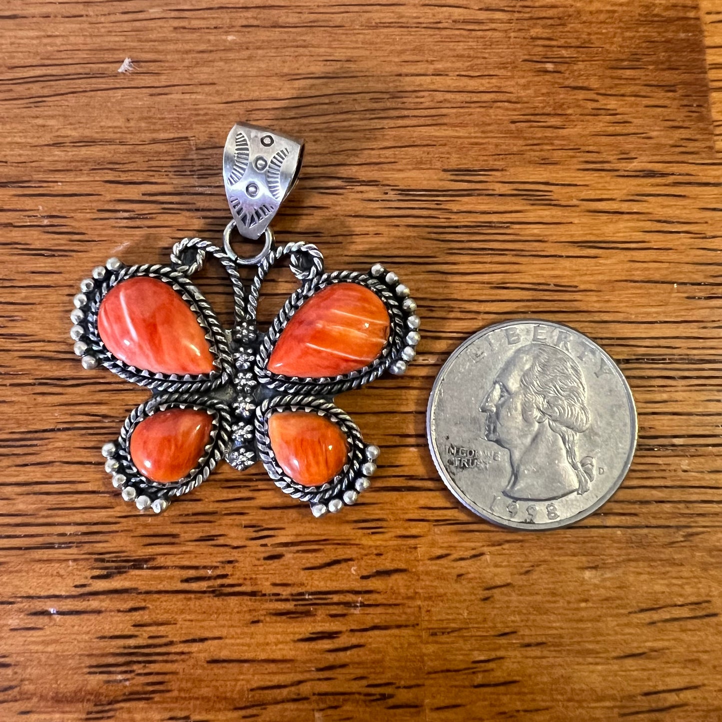 Sterling Silver Spiny Oyster Butterfly Pendant