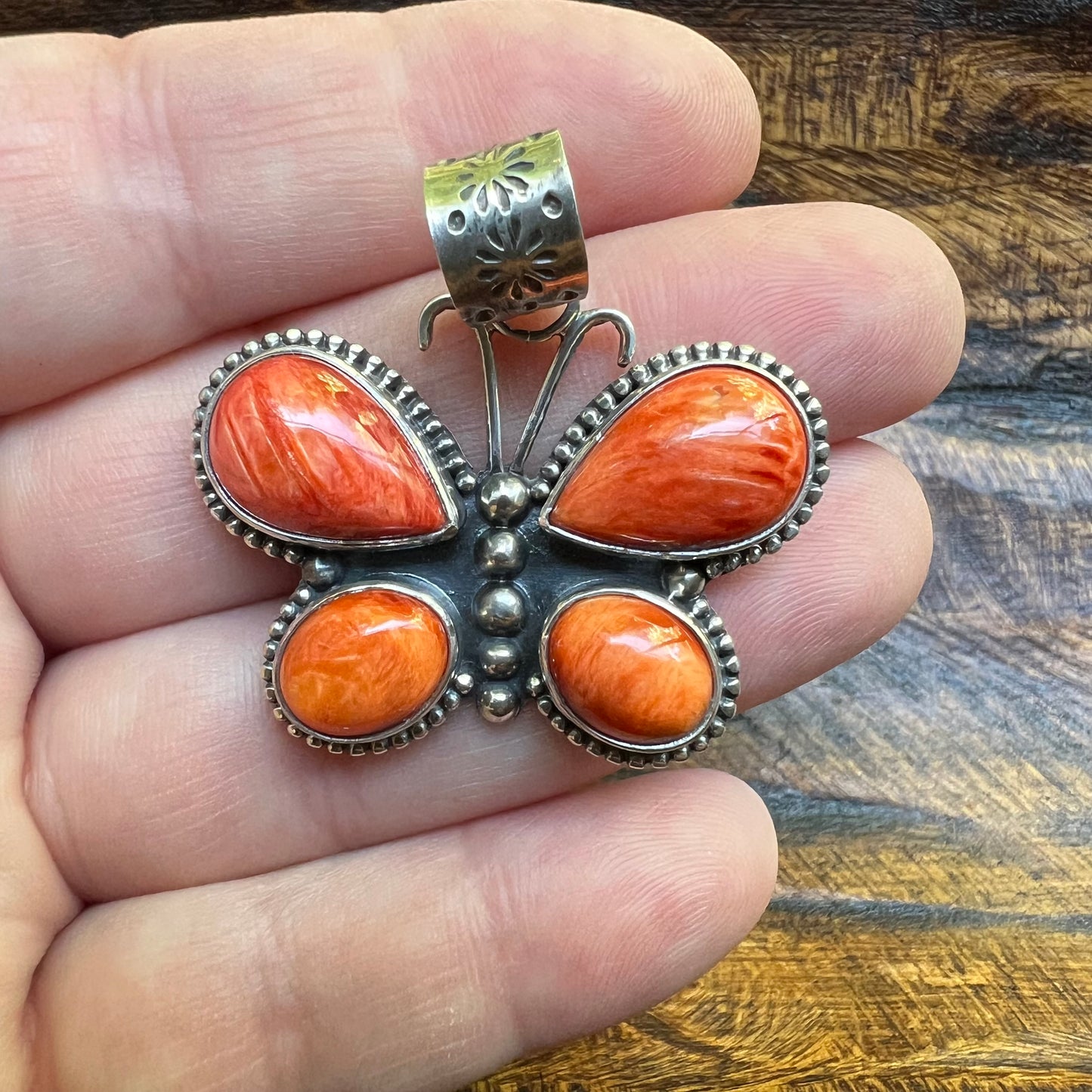Spiny Oyster Butterfly Pendant – Sterling Silver Southwestern Statement