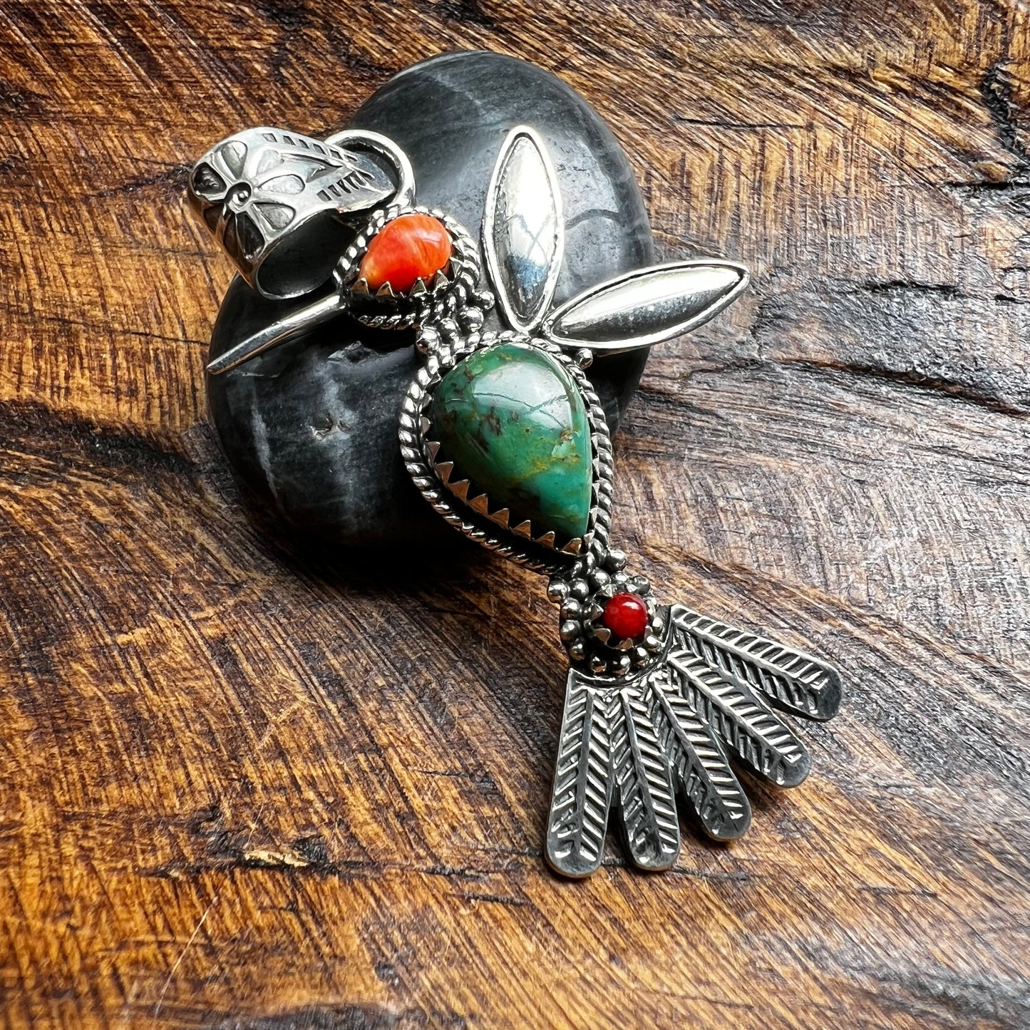 Sterling Silver Multi Stone Hummingbird Pendant