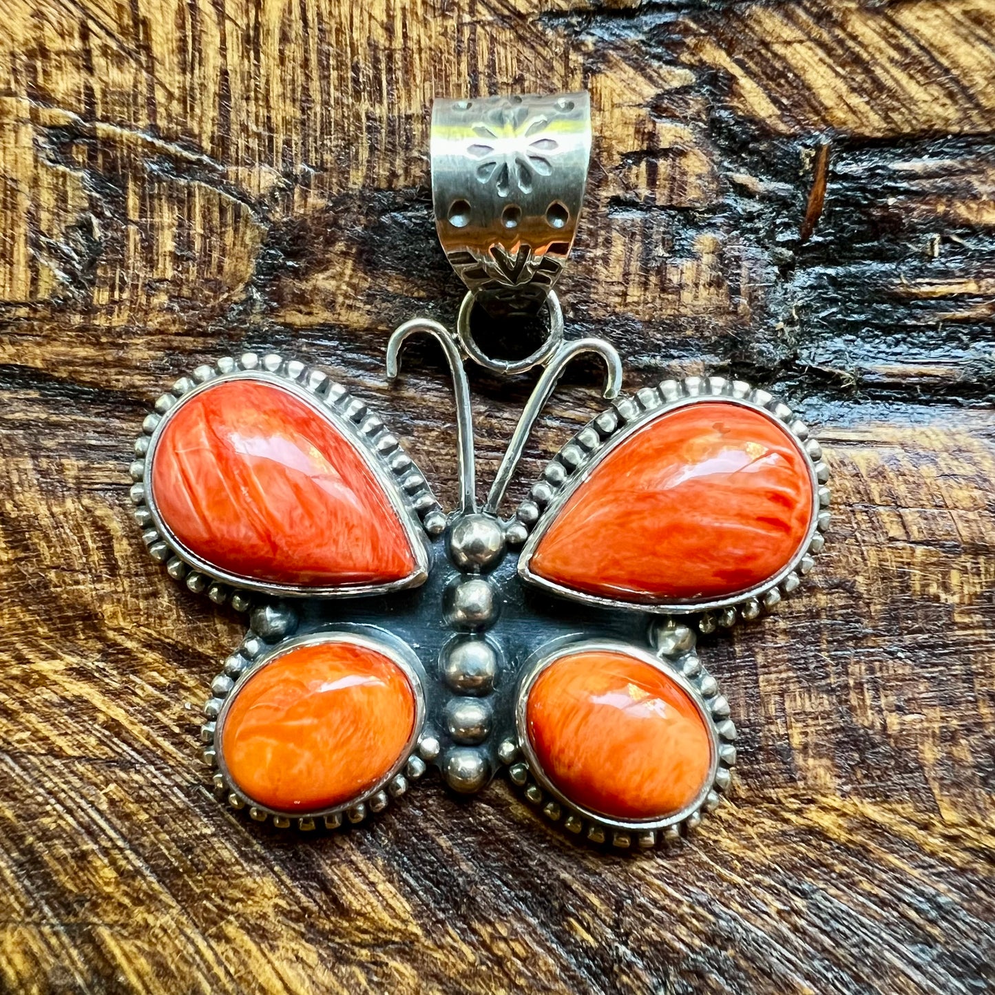 Spiny Oyster Butterfly Pendant – Sterling Silver Southwestern Statement